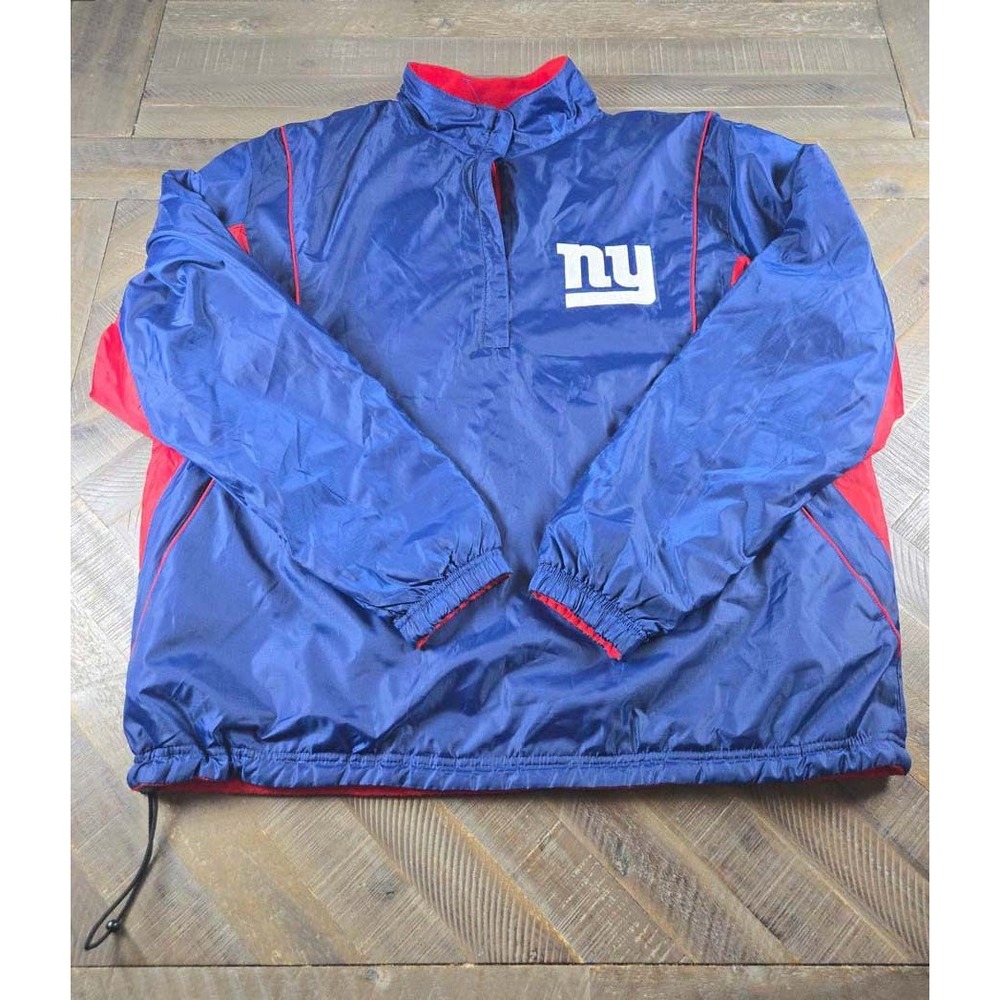 Vintage New York Giants Reversible Windbreaker Fleece Jacket NFL Team Apparel